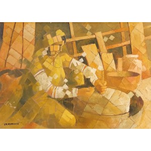 Lal Muhammad Pathan, 21 x 31 Inch, Oil on Canvas, Figurative Painting, AC-LM-014